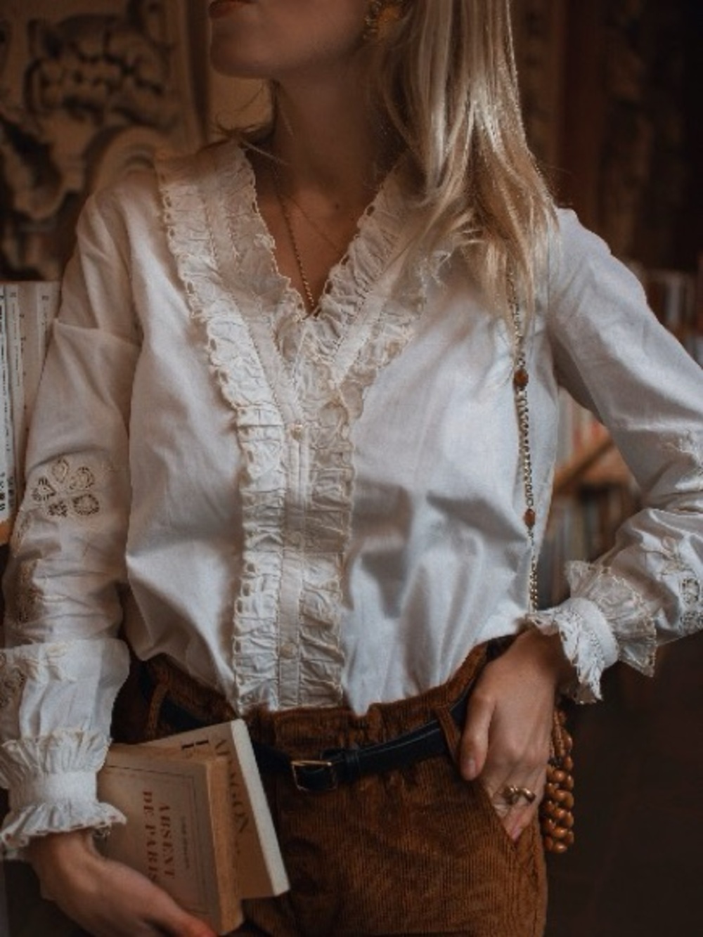 NWT Sézane white button blouse Chemise Kelly FR 38, UK 10, US 6 (small / medium)